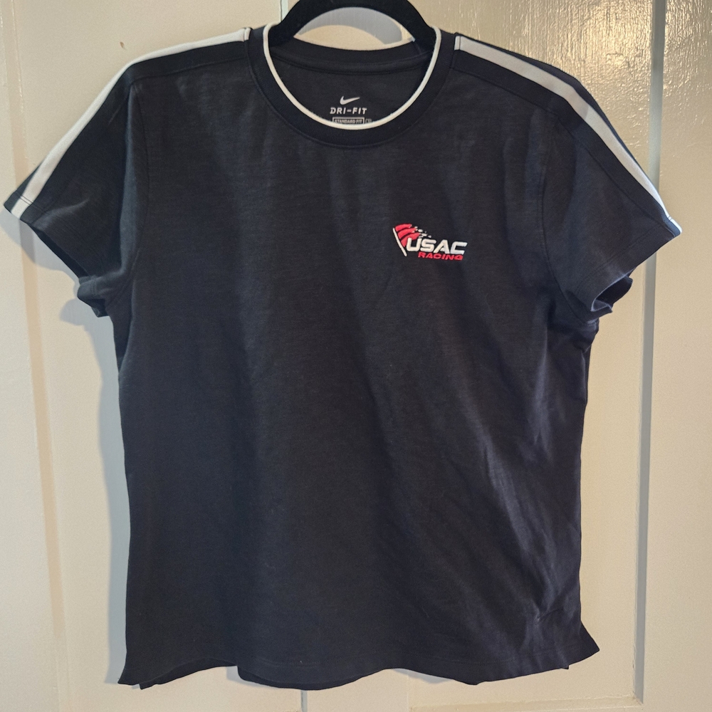 USAC Racing Vintage Womens 90s Nike Dri-Fit Shirt Size Large Standard Fit‎ Black